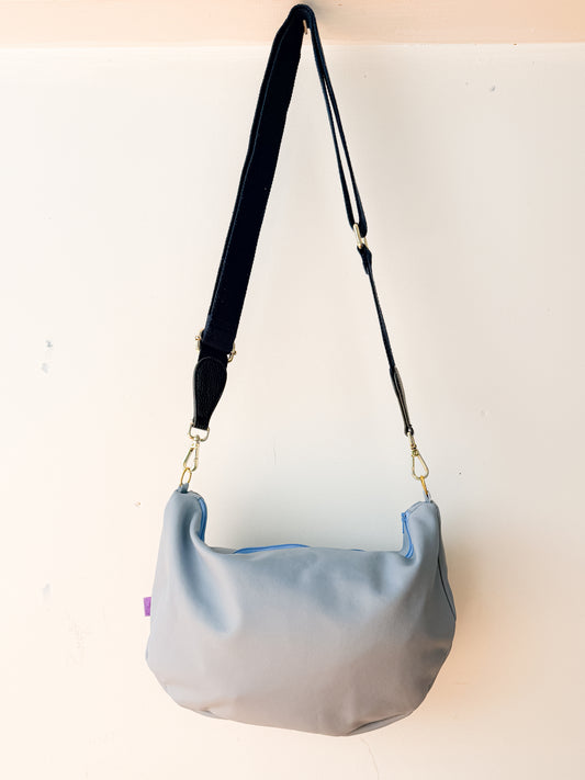 Blue Leather Handbag - Long Strap
