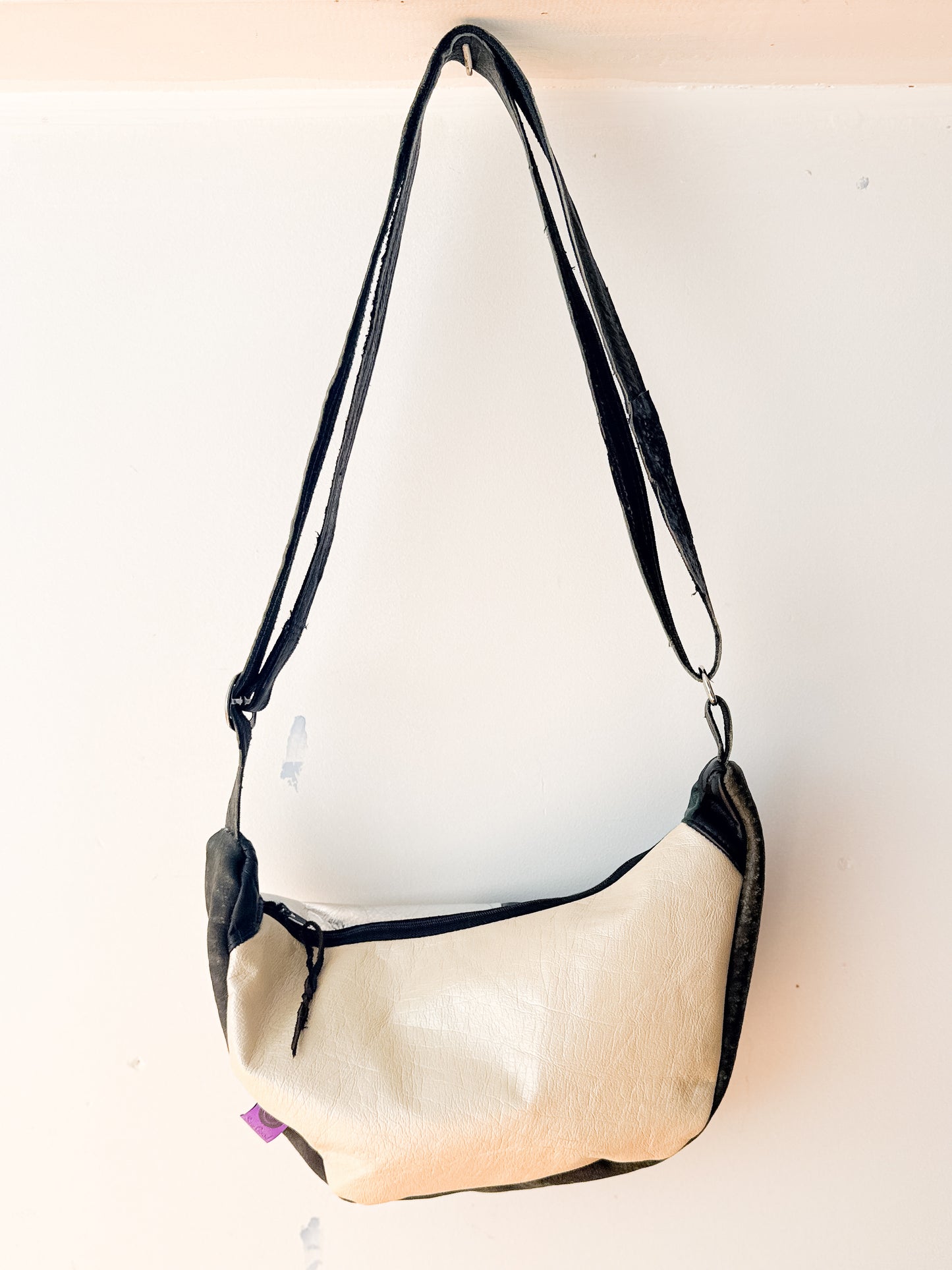 Leather Bag - Sliver/Green/Black